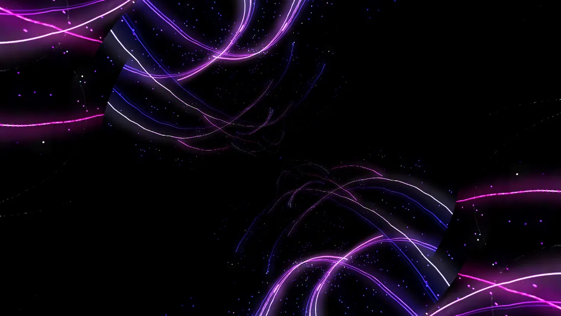 ToneGenie jam view running a MilkDrop preset: Ribbons